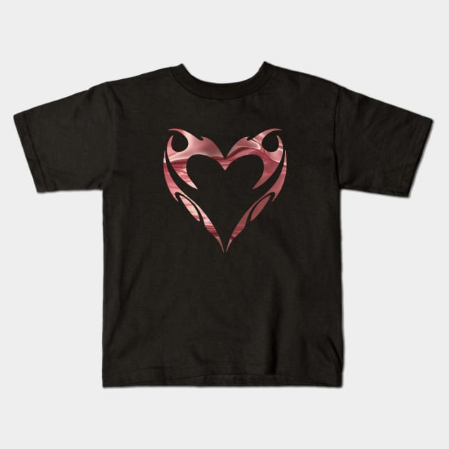 Tribal heart (liquid rose gold / pink) | Love | Friendship | Gift for girlfriend Kids T-Shirt by Vane22april